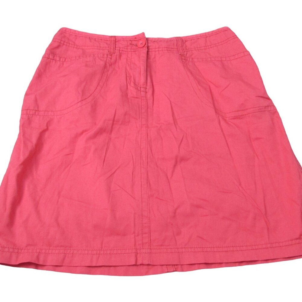 Faded Glory Skirt Womens‎ Size 6 Red Coral Pink A Line Knee Length Zip Up